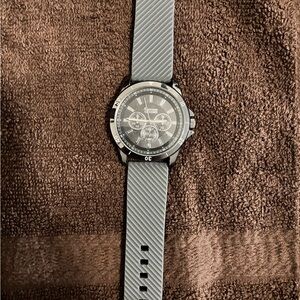 Stylish Black and Gray Watch with Textured Strap